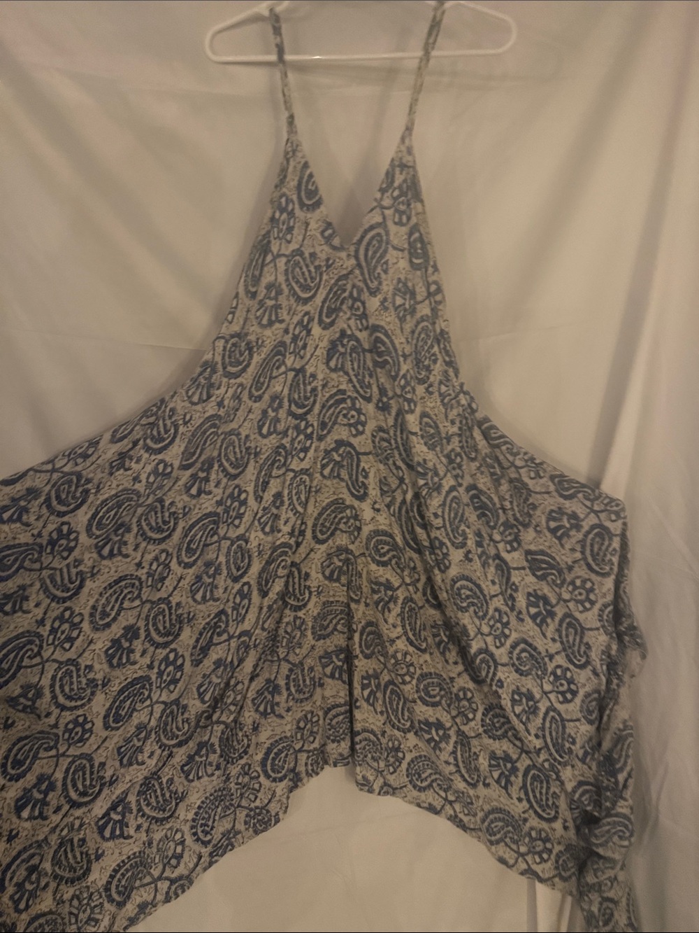 Blue and White Paisley Halter Sundress